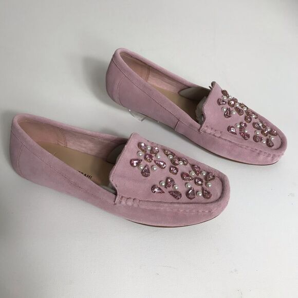 Isaac Mizrahi Suede Embellished Moccasins - Picture 1 of 6